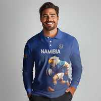 Namibia Rugby Custom Long Sleeve Polo Shirt Go Welwitschias