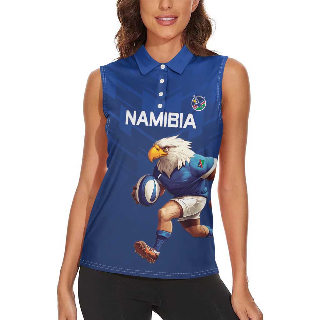 Namibia Rugby Custom Women Sleeveless Polo Shirt Go Welwitschias