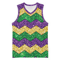Mardi Gras Zigzag Sparkle Style Basketball Jersey