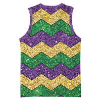 Mardi Gras Zigzag Sparkle Style Basketball Jersey