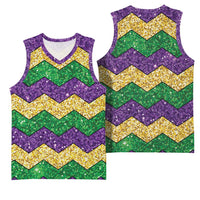 Mardi Gras Zigzag Sparkle Style Basketball Jersey