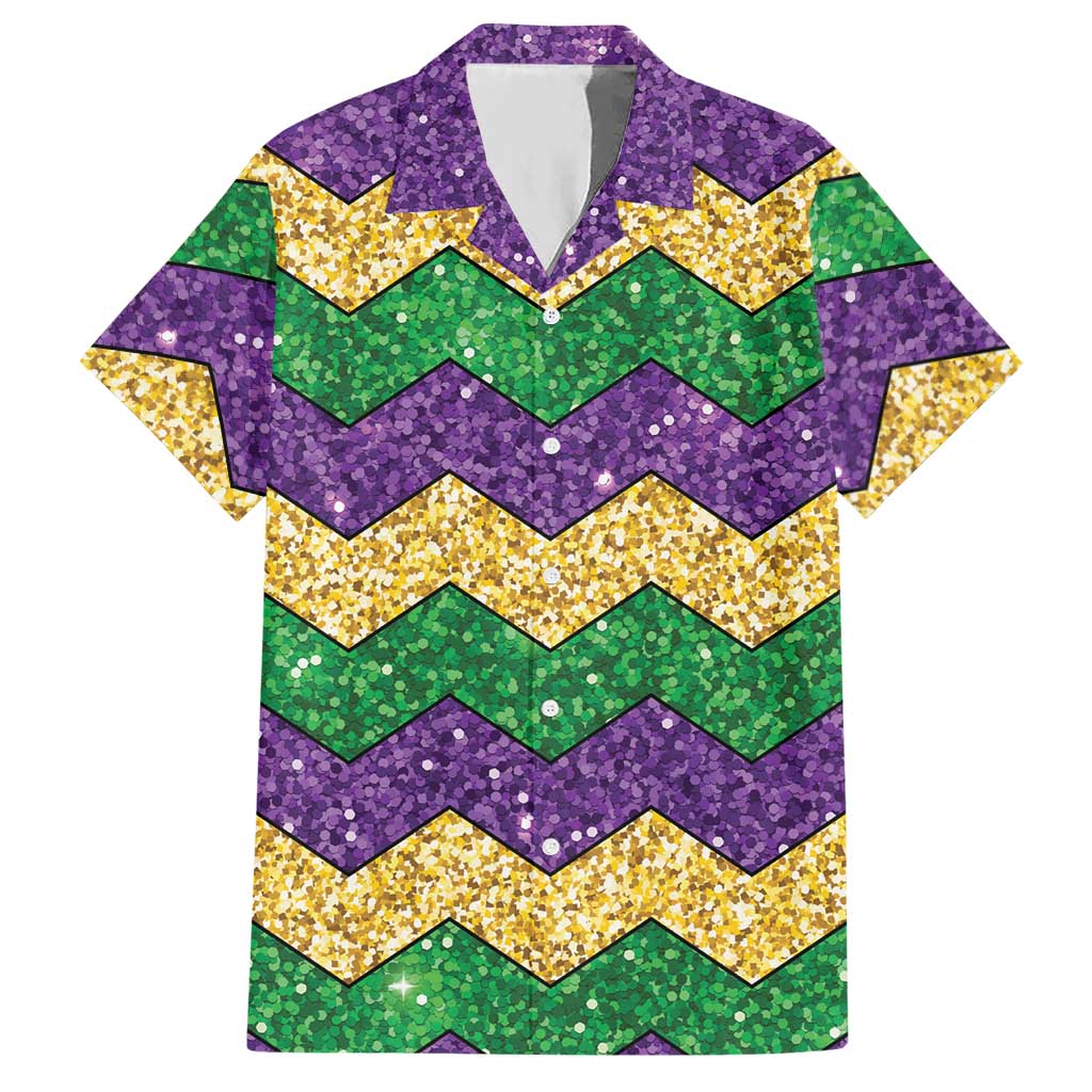 Mardi Gras Zigzag Sparkle Style Hawaiian Shirt
