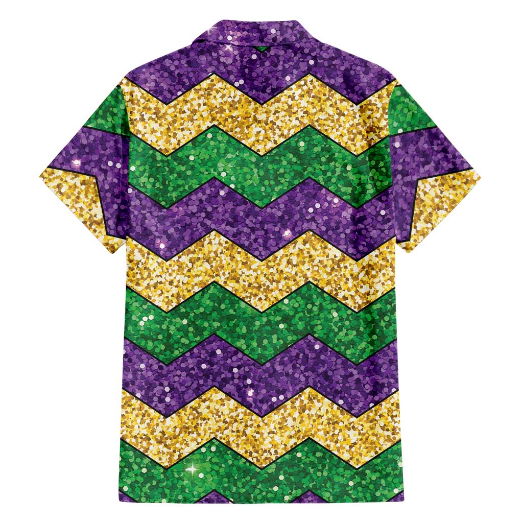 Mardi Gras Zigzag Sparkle Style Hawaiian Shirt