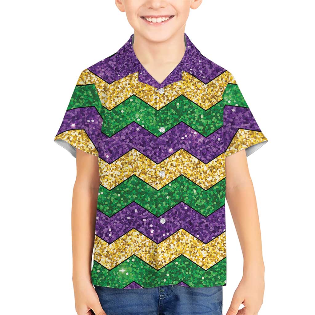 Mardi Gras Zigzag Sparkle Style Hawaiian Shirt