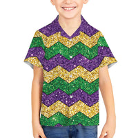 Mardi Gras Zigzag Sparkle Style Hawaiian Shirt