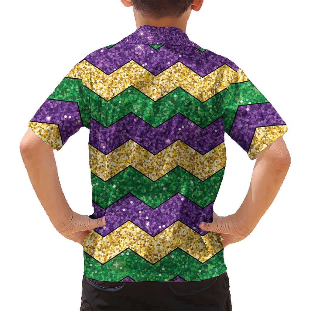 Mardi Gras Zigzag Sparkle Style Hawaiian Shirt