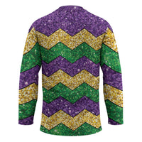 Mardi Gras Zigzag Sparkle Style Hockey Jersey