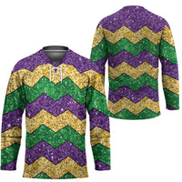 Mardi Gras Zigzag Sparkle Style Hockey Jersey