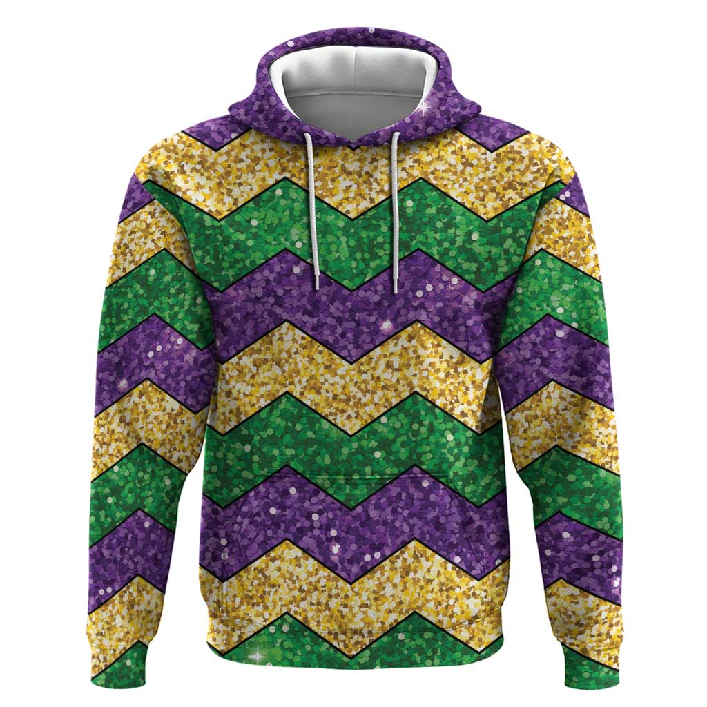 Mardi Gras Zigzag Sparkle Style Hoodie