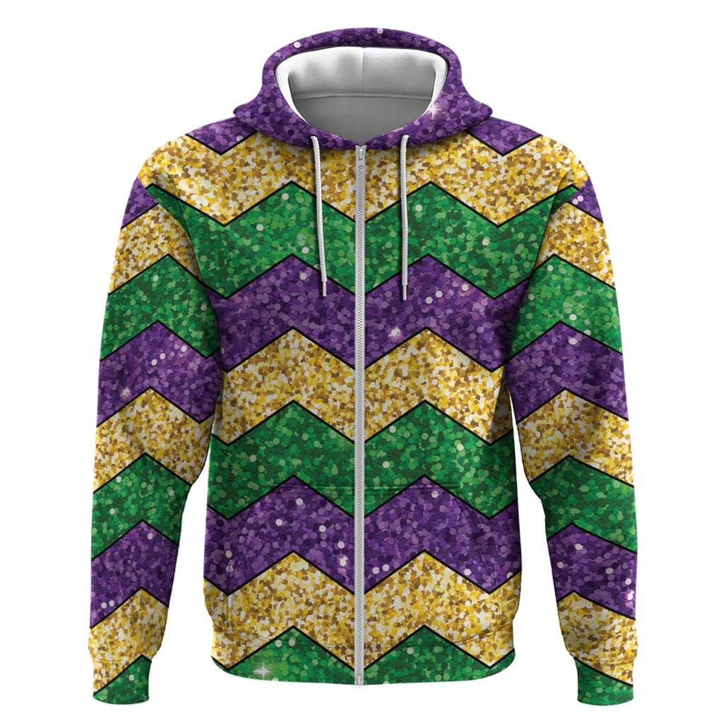 Mardi Gras Zigzag Sparkle Style Hoodie