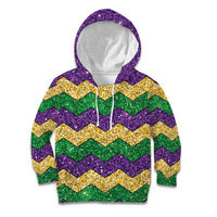 Mardi Gras Zigzag Sparkle Style Kid Hoodie
