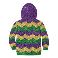 Mardi Gras Zigzag Sparkle Style Kid Hoodie