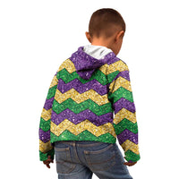 Mardi Gras Zigzag Sparkle Style Kid Hoodie