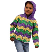 Mardi Gras Zigzag Sparkle Style Kid Hoodie