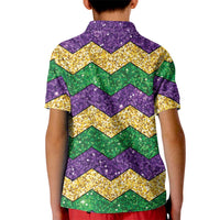 Mardi Gras Zigzag Sparkle Style Kid Polo Shirt