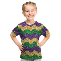 Mardi Gras Zigzag Sparkle Style Kid T Shirt