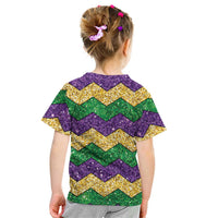 Mardi Gras Zigzag Sparkle Style Kid T Shirt