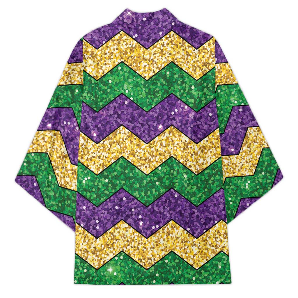 Mardi Gras Zigzag Sparkle Style Kimono