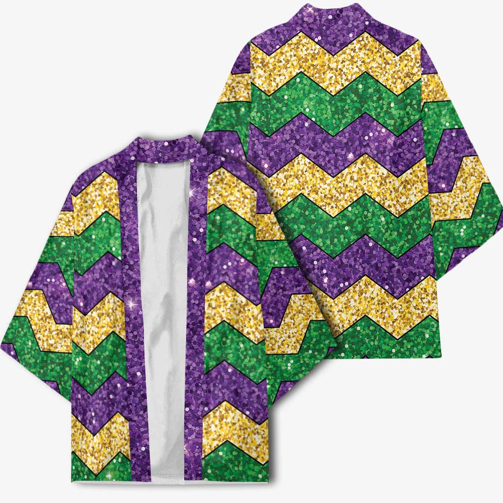 Mardi Gras Zigzag Sparkle Style Kimono