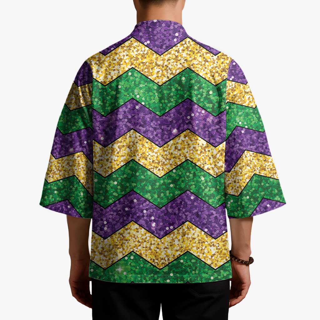Mardi Gras Zigzag Sparkle Style Kimono