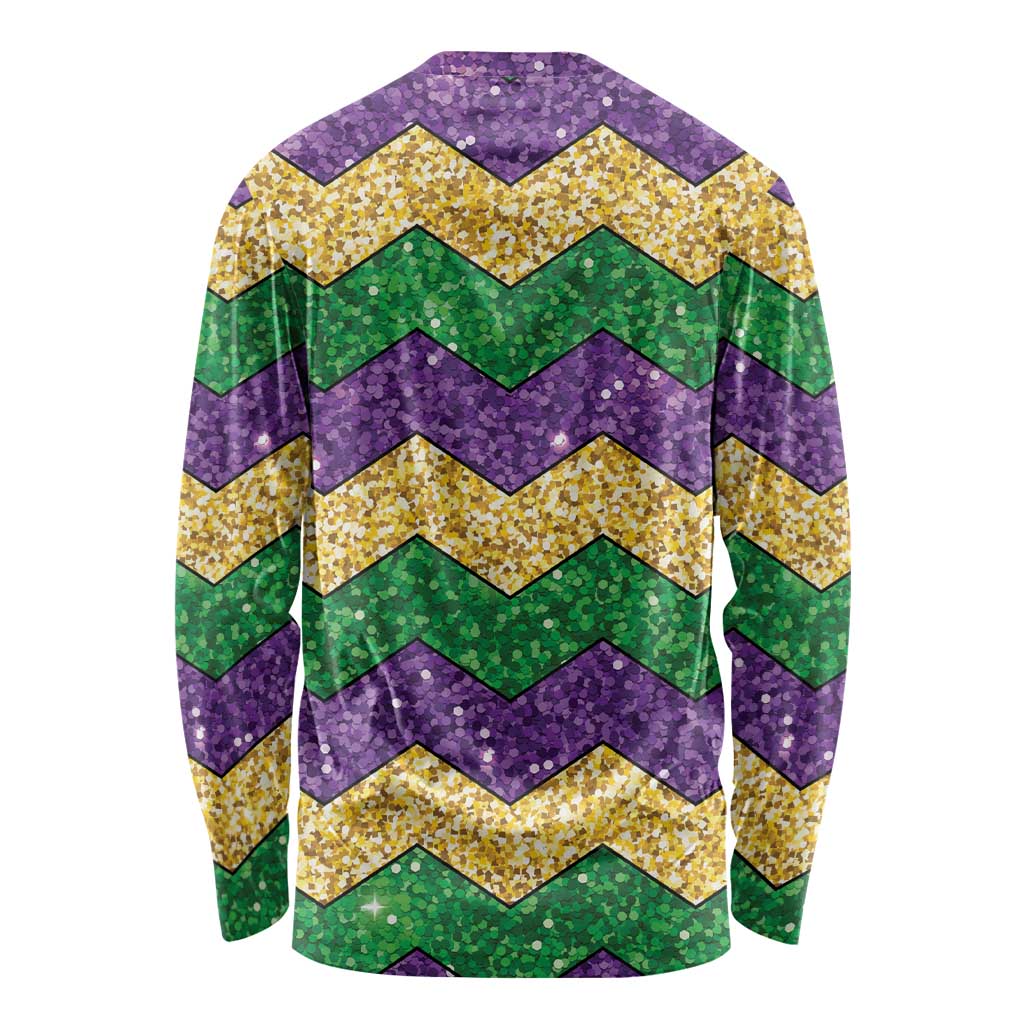 Mardi Gras Zigzag Sparkle Style Long Sleeve Shirt