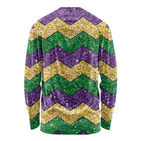 Mardi Gras Zigzag Sparkle Style Long Sleeve Shirt