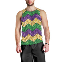 Mardi Gras Zigzag Sparkle Style Men Tank Top