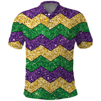 Mardi Gras Zigzag Sparkle Style Polo Shirt