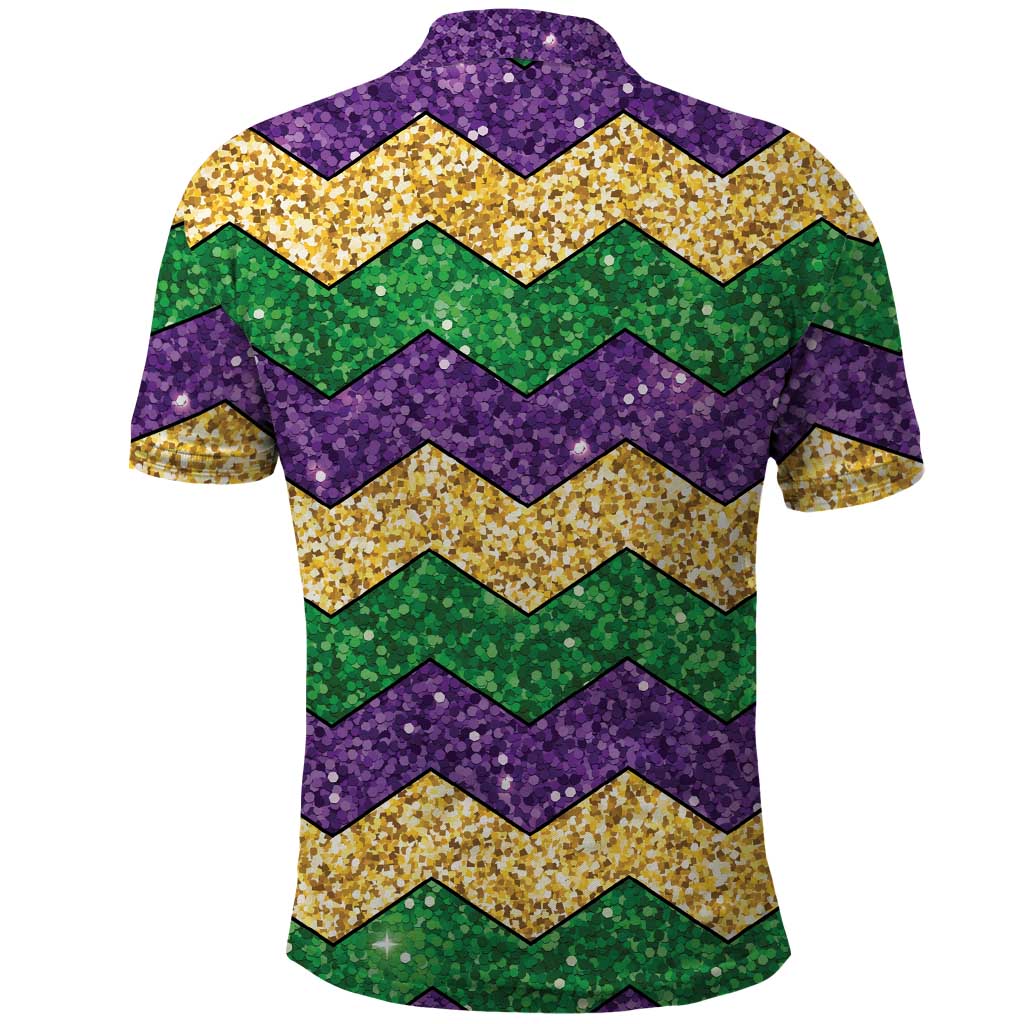 Mardi Gras Zigzag Sparkle Style Polo Shirt