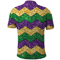 Mardi Gras Zigzag Sparkle Style Polo Shirt