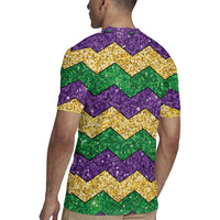 Mardi Gras Zigzag Sparkle Style Rugby Jersey