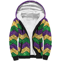 Mardi Gras Zigzag Sparkle Style Sherpa Hoodie