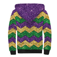 Mardi Gras Zigzag Sparkle Style Sherpa Hoodie