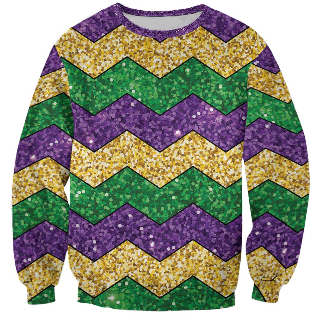 Mardi Gras Zigzag Sparkle Style Sweatshirt