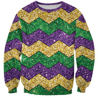 Mardi Gras Zigzag Sparkle Style Sweatshirt