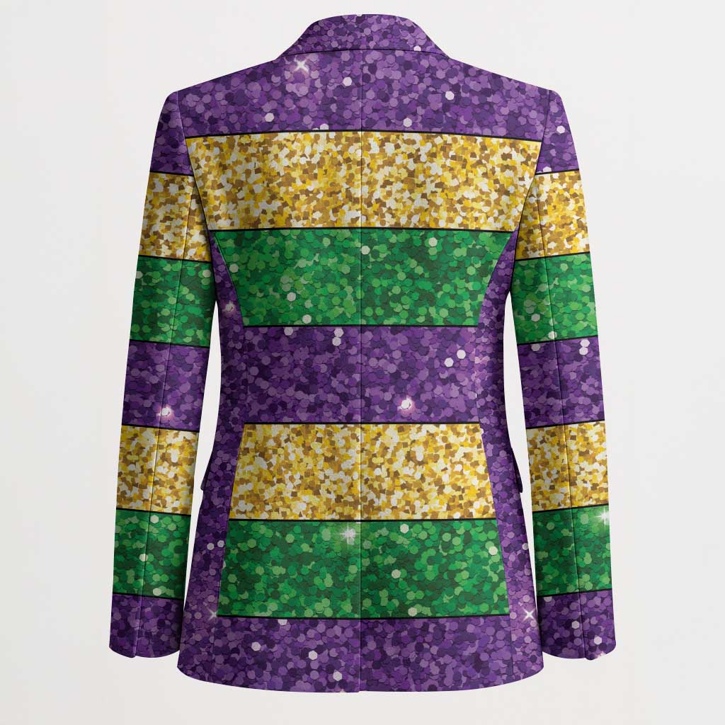 Mardi Gras Stripes Blazer Carnival Beads & Masks