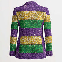 Mardi Gras Stripes Blazer Carnival Beads & Masks