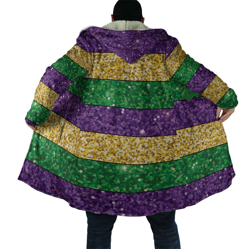 Mardi Gras Stripes Cloak Carnival Beads & Masks