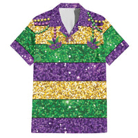 Mardi Gras Stripes Hawaiian Shirt Carnival Beads & Masks