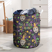 Mardi Gras Carnival Night Laundry Basket Jester Mask Fantasy