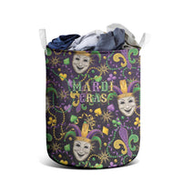 Mardi Gras Carnival Night Laundry Basket Jester Mask Fantasy