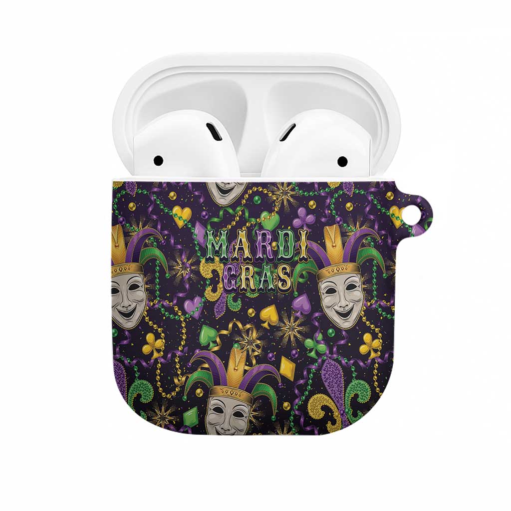 Mardi Gras Carnival Night AirPods Case Jester Mask Fantasy
