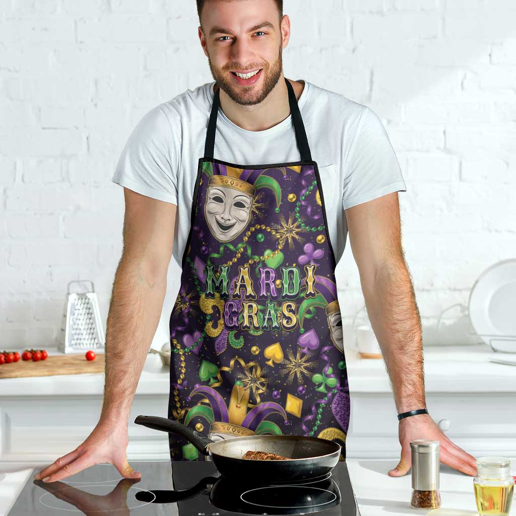 Mardi Gras Carnival Night Apron Jester Mask Fantasy