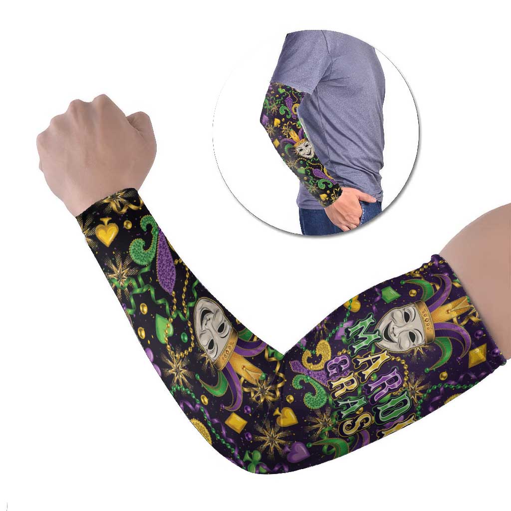 Mardi Gras Carnival Night Arm Sleeves Jester Mask Fantasy