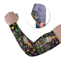 Mardi Gras Carnival Night Arm Sleeves Jester Mask Fantasy