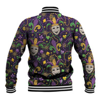 Mardi Gras Carnival Night Baseball Jacket Jester Mask Fantasy