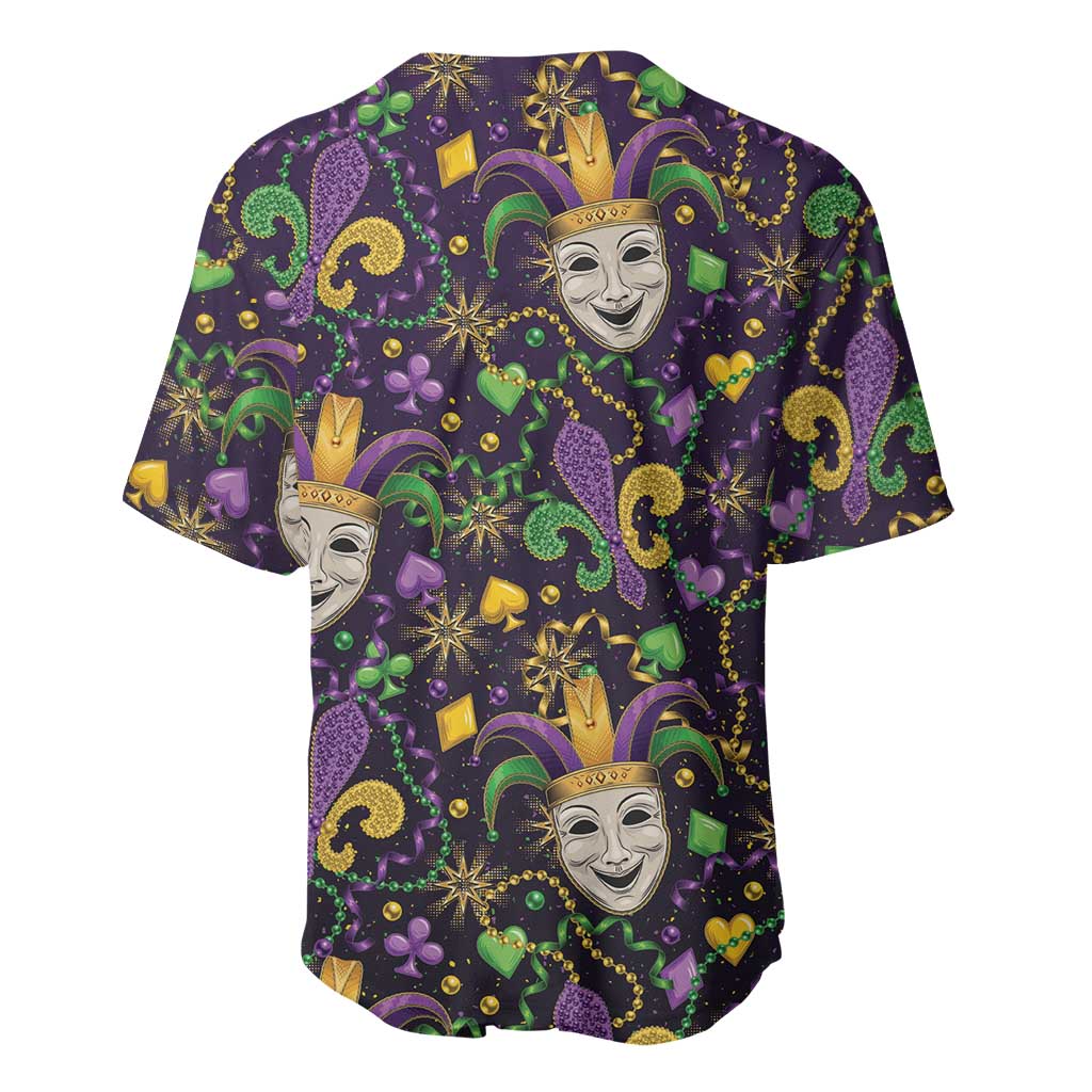Mardi Gras Carnival Night Baseball Jersey Jester Mask Fantasy