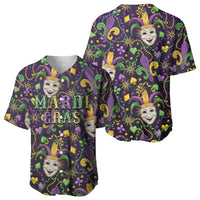 Mardi Gras Carnival Night Baseball Jersey Jester Mask Fantasy
