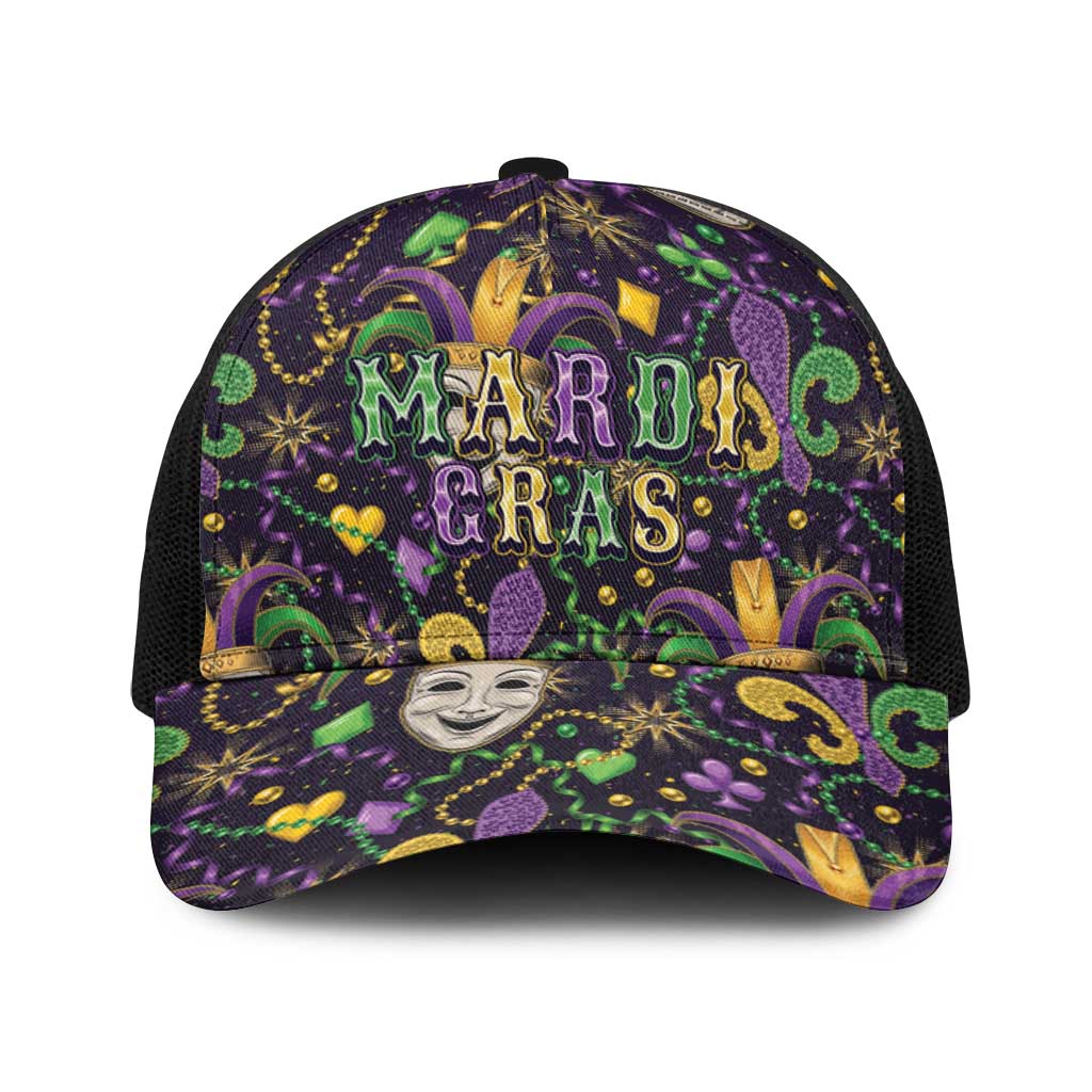 Mardi Gras Carnival Night Baseball Net Cap Jester Mask Fantasy
