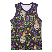 Mardi Gras Carnival Night Basketball Jersey Jester Mask Fantasy